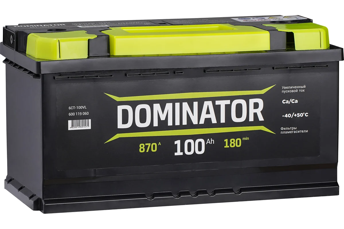 Dominator 100 Ач прям.п. (1) АКЦИЯ 2022г - аккумулятор легковой