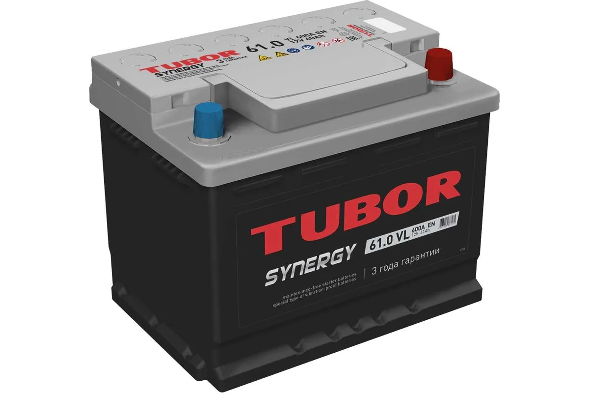 TUBOR SYNERGY 61 Ач прям. п. (1) - аккумулятор легковой