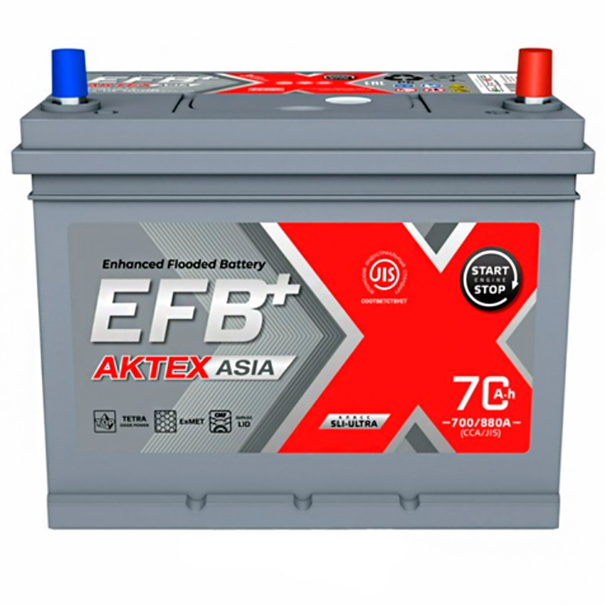 АКТЕХ EFB  70 Ач (D23L) (0) - аккумулятор для азиатских автомобилей
