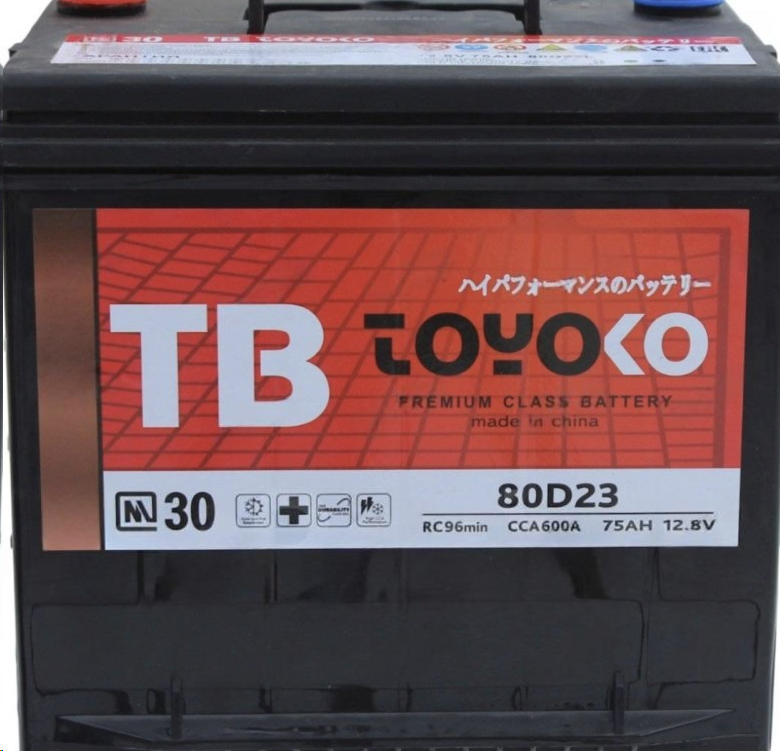 TOYOKO 75 Ач (80D23L) (0) - аккумулятор для азиатских автомобилей