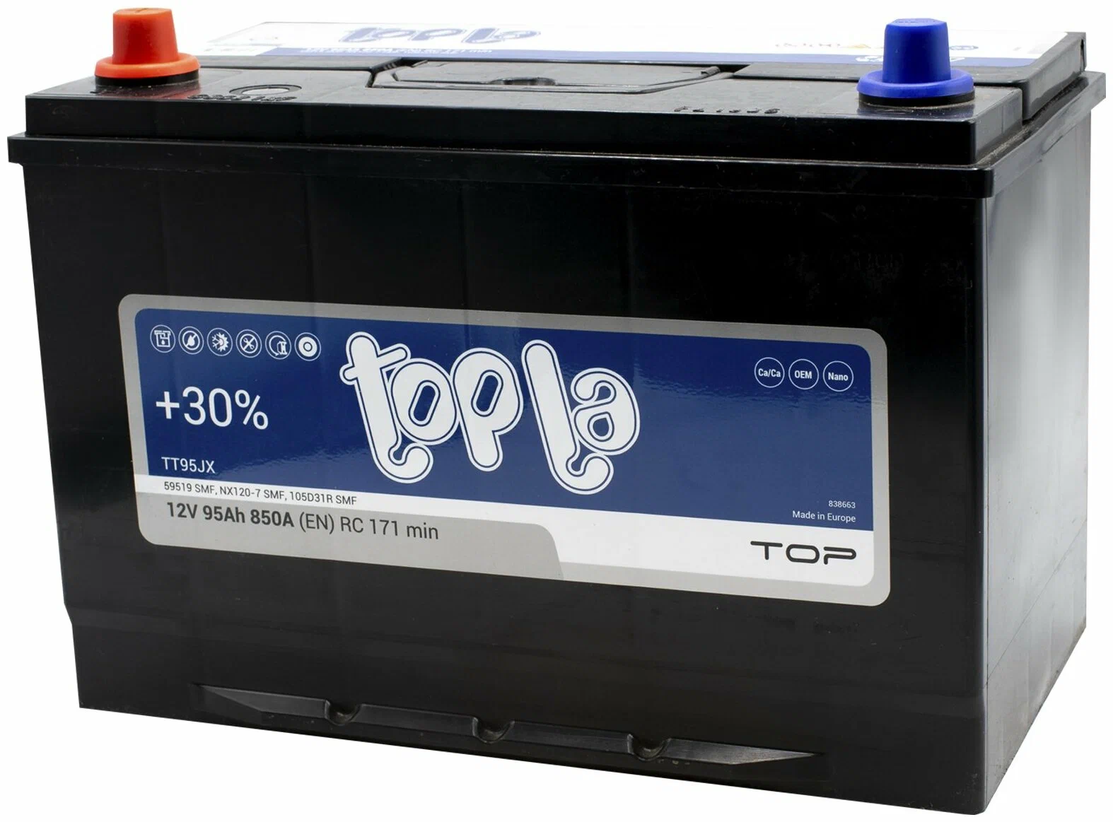 ToplaTop asia 95 Ач (D31) обр. п.(0) АКЦИЯ 2023г - аккумулятор легковой