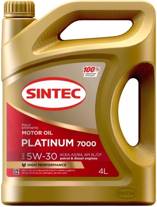 SINTEC масло Платинум 7000 5W-30 A3/B4 4л