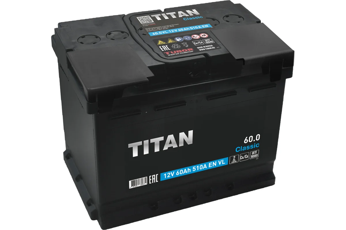 TITAN Classic 60 Ач обр.п (0) - аккумулятор легковой