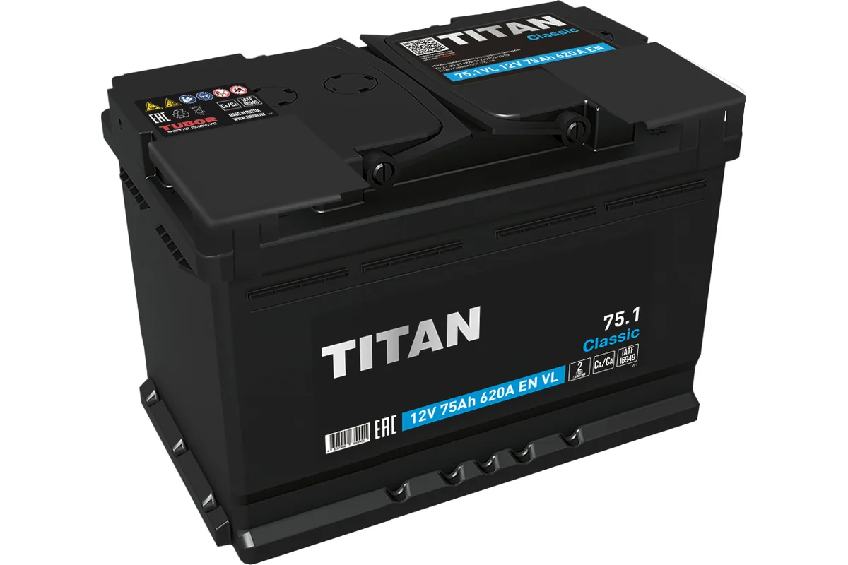 TITAN Classic 75 Ач прям.п (1) - аккумулятор легковой