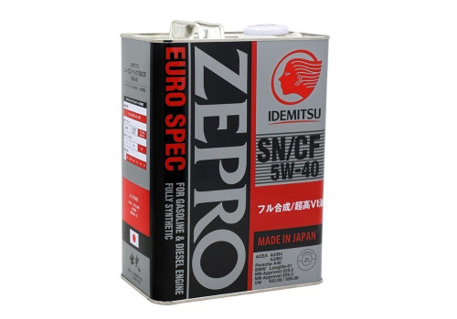 IDEMITSU масло ZEPRO EURO SPEC SP/A3 5W40 4л синт.