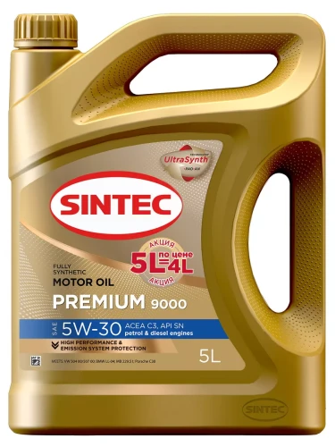 SINTEC масло ПРЕМИУМ 9000 5W-30 C3 SN 5л (Акция)