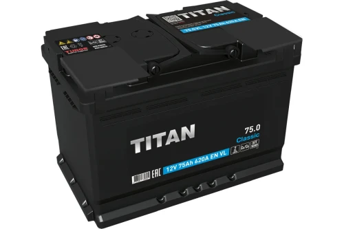 TITAN Classic 75 Ач обр.п (0) - аккумулятор легковой